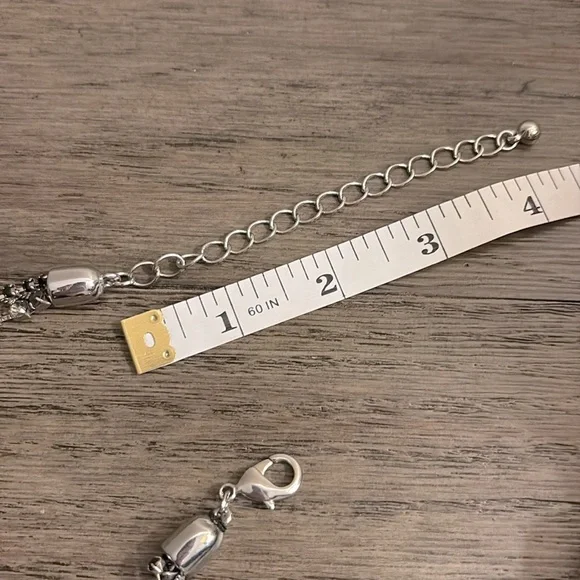 NWT [Cache] Silver Rhinestone Strands Tassle Lariat Pendant Adjustable Necklace - Picture 9 of 10